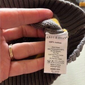 Andy & Evan Charcoal and Mustard Knit Hat